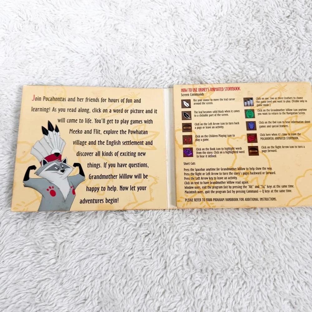 Disneys Animated Storybook Pocahontas & Winnie the Pooh Print Studio CD-ROM lot